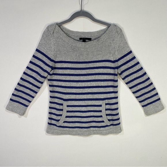 Boden Boatneck Sweater size 10 stripes preppy cotton cashmere angora blend - Picture 1 of 7